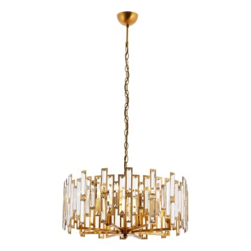 CRYSTALLINE kattokruunu ketjulla 6xE14/40W/230V kuparinvärinen