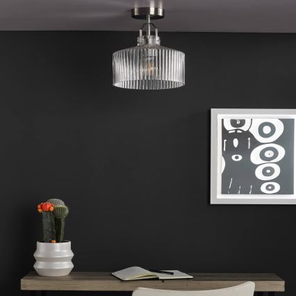 Daar Lighting LEN4846 - Pintakiinnitteinen kattovalaisin LENKA 1xE27/60W/230V mattakromi