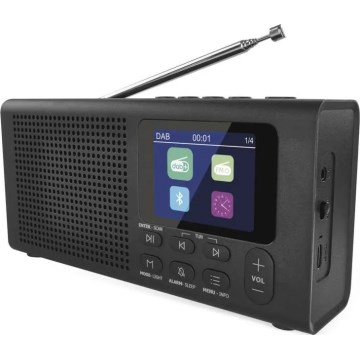 DAB DAB+ FM-radio 3W/5V/4xAA musta
