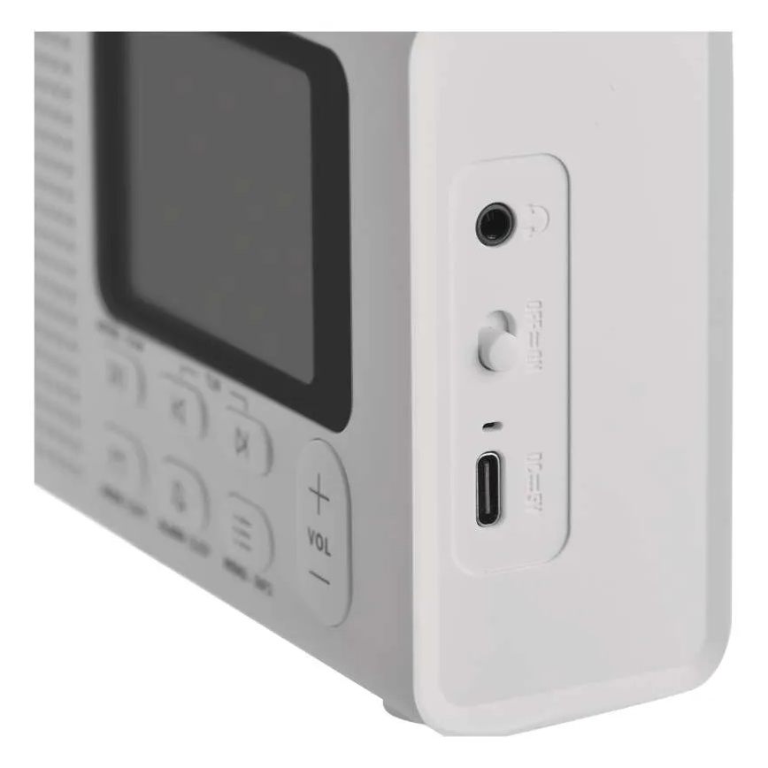 DAB DAB+ FM-radio 3W/5V/4xAA valkoinen