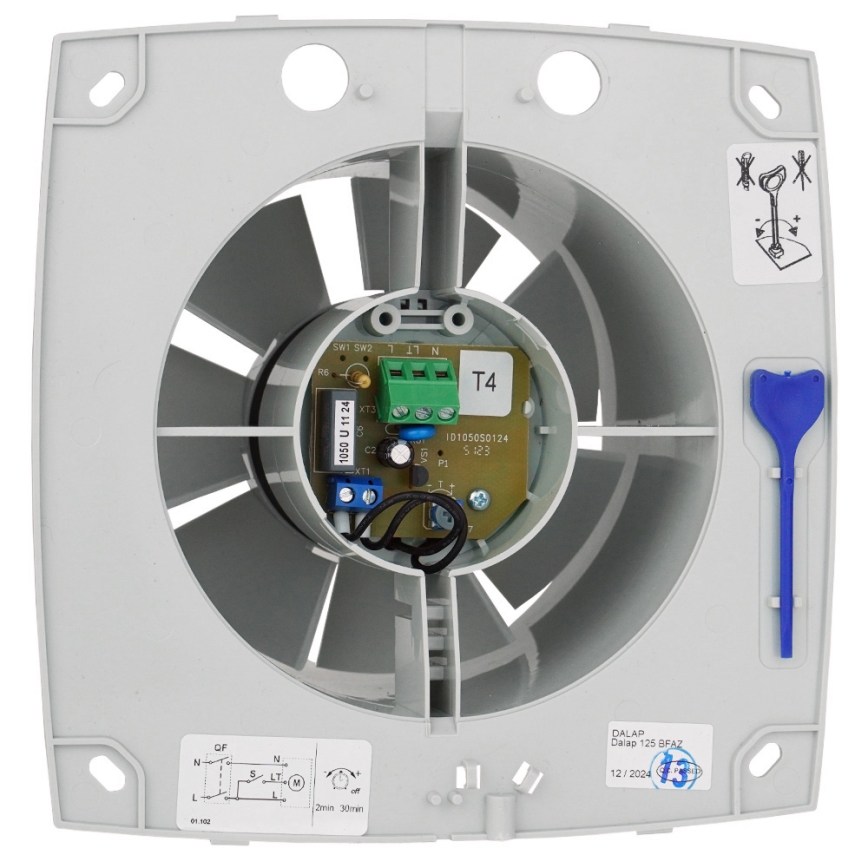 Dalap 41016 - Aksiaalinen tuuletin ajastimella 100 BFAZ 16W/230V