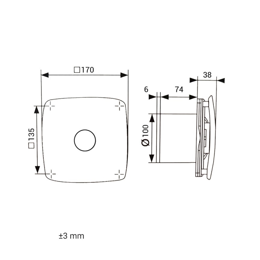 Dalap 41093zw - Aksiaalinen poistoilmapuhallin ajastimella 100 ONYX ZW 14W/230V