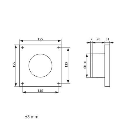 Dalap 41095 - Aksiaalipuhallin 100 DARK 8,4W/230V