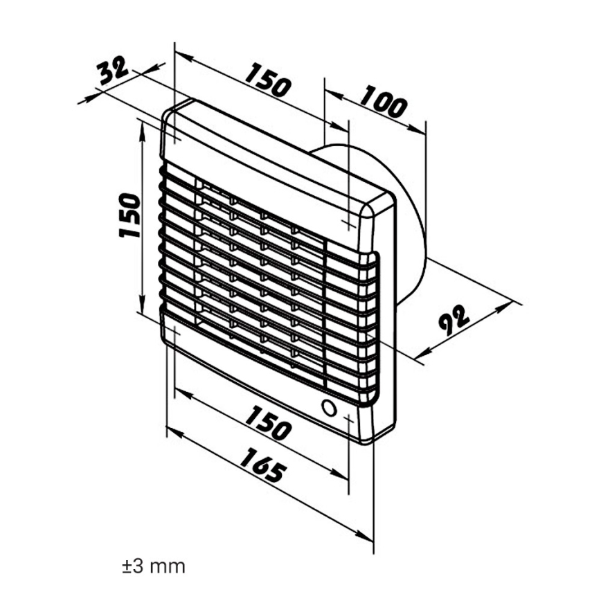 Dalap 41104 - Aksiaalipuhallin automaattisella takaiskuventtiilillä 100 LV 12 18W/12V