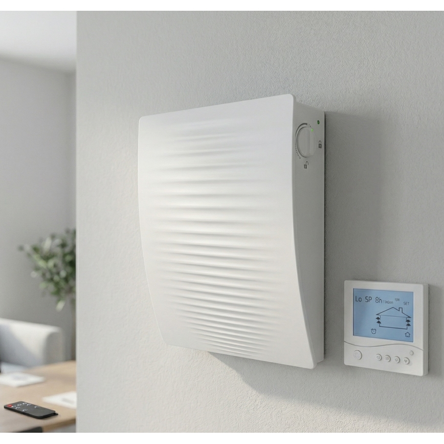 Dalap 55561 - Setti 2 kpl huonekohtaisia lämmöntalteenottimia ZEPHIR SIMPLE DOUBLE 7,61W/230V