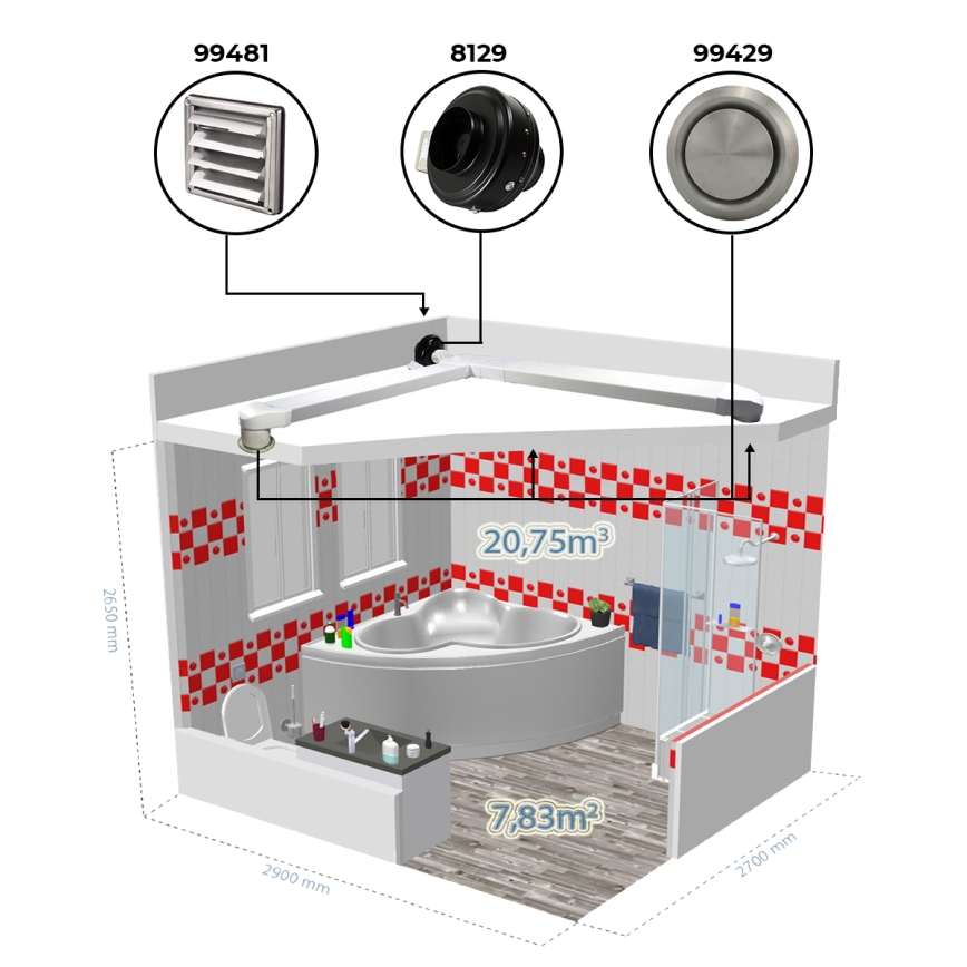 Dalap 8129 - Radiaalinen kanavapuhallin TURBINE M 125 62W/230V