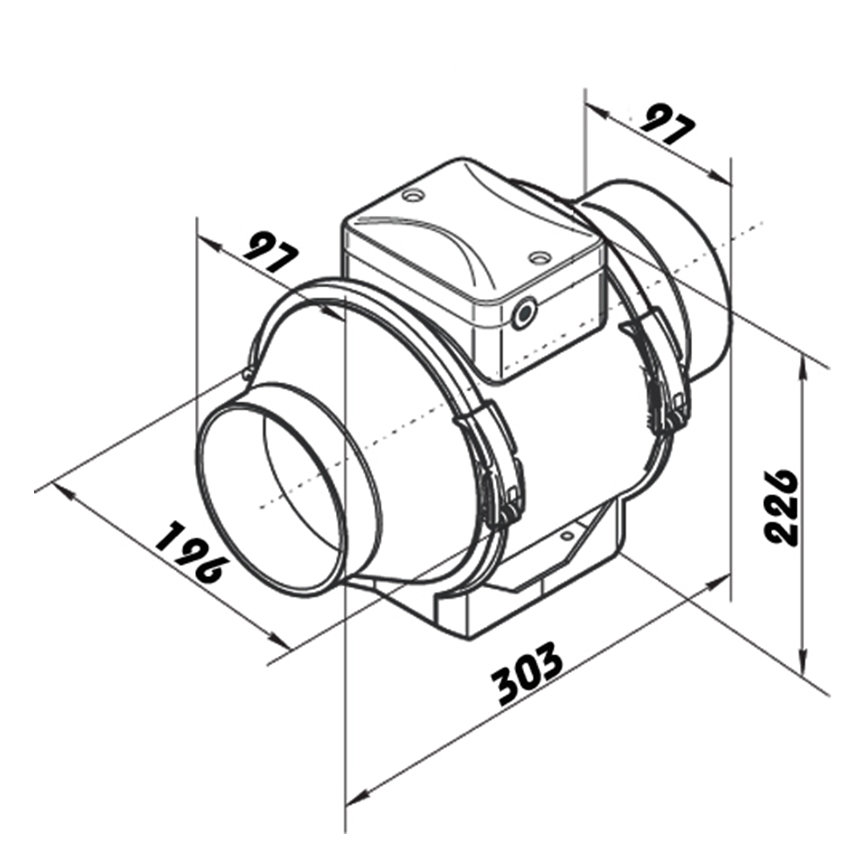 Dalap 8199 - Aksiaalinen tuuletin AP PROFI 100 25W/230V