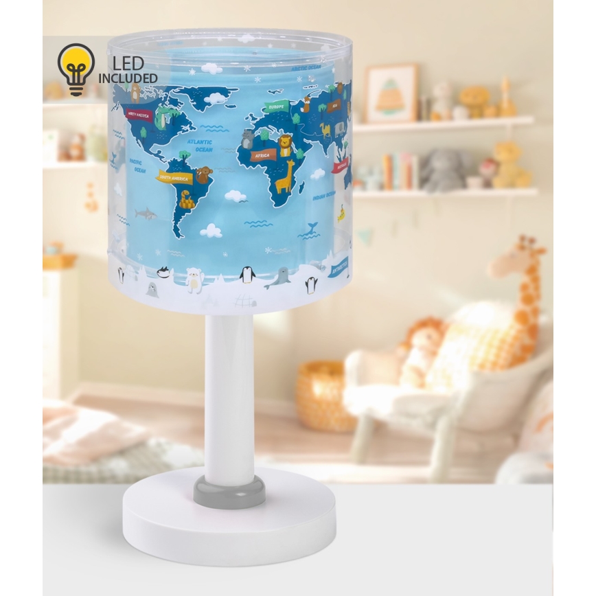 Dalber 40671 - LED-lastenlamppu WORLD 1xG4/4W/230V sininen