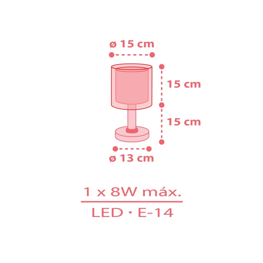 Dalber 41191 - Lasten pöytälamppu RAINBOW 1xE14/8W/230V, monivärinen