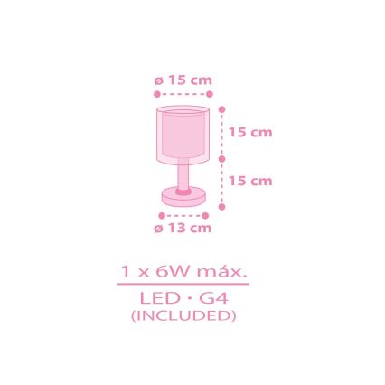 Dalber 41251 - LED-lastenlamppu HELLO KITTY&FRIENDS 1xG4/4W/230V vaaleanpunainen