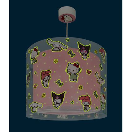 Dalber 41252 - Lasten riippuvalaisin HELLO KITTY&FRIENDS 1xE27/15W/230V vaaleanpunainen