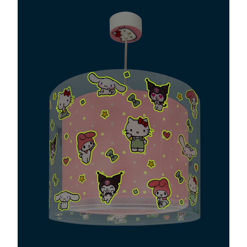 Dalber 41252 - Lasten riippuvalaisin HELLO KITTY&FRIENDS 1xE27/15W/230V vaaleanpunainen