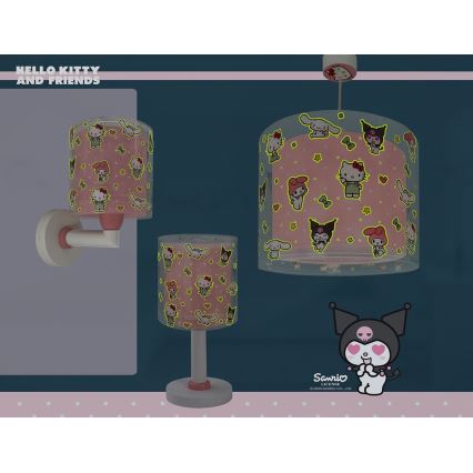 Dalber 41252 - Lasten riippuvalaisin HELLO KITTY&FRIENDS 1xE27/15W/230V vaaleanpunainen