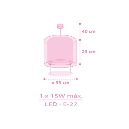Dalber 41252 - Lasten riippuvalaisin HELLO KITTY&FRIENDS 1xE27/15W/230V vaaleanpunainen