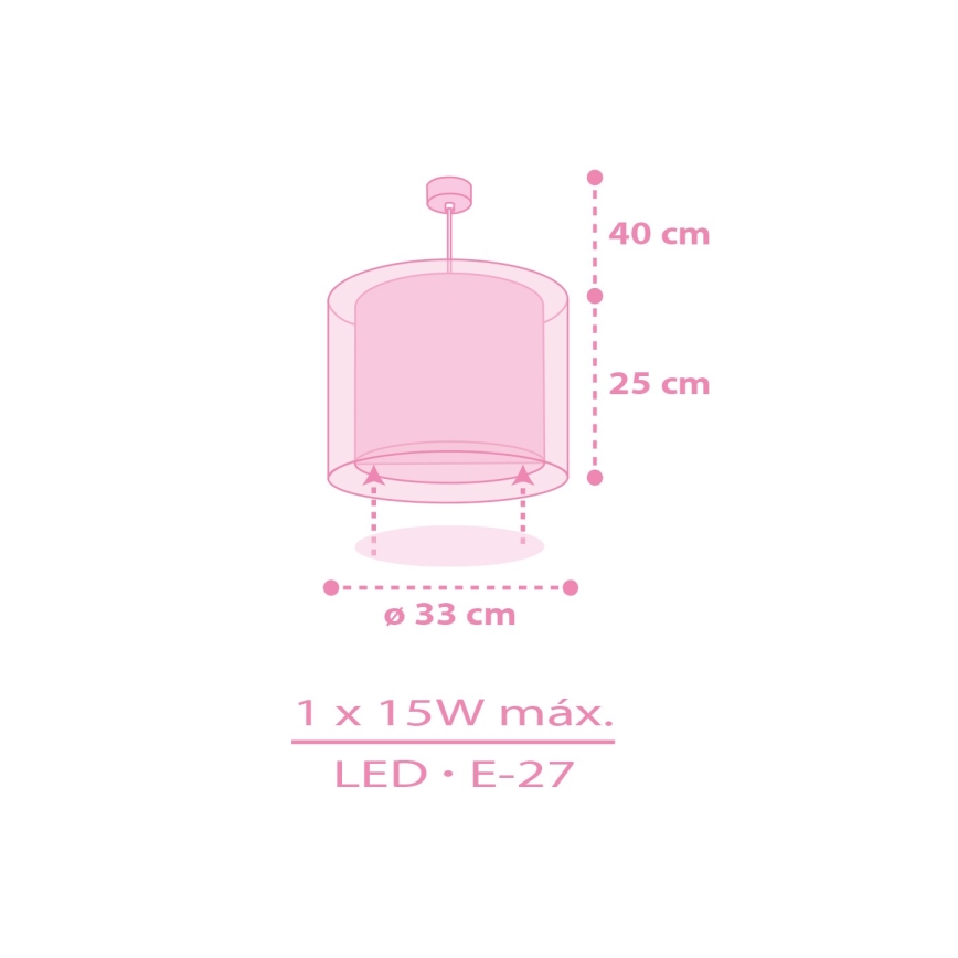 Dalber 41252 - Lasten riippuvalaisin HELLO KITTY&FRIENDS 1xE27/15W/230V vaaleanpunainen