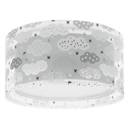 Dalber 41416E - Lasten kattovalaisin CLOUDS 2xE27/60W/230V harmaa