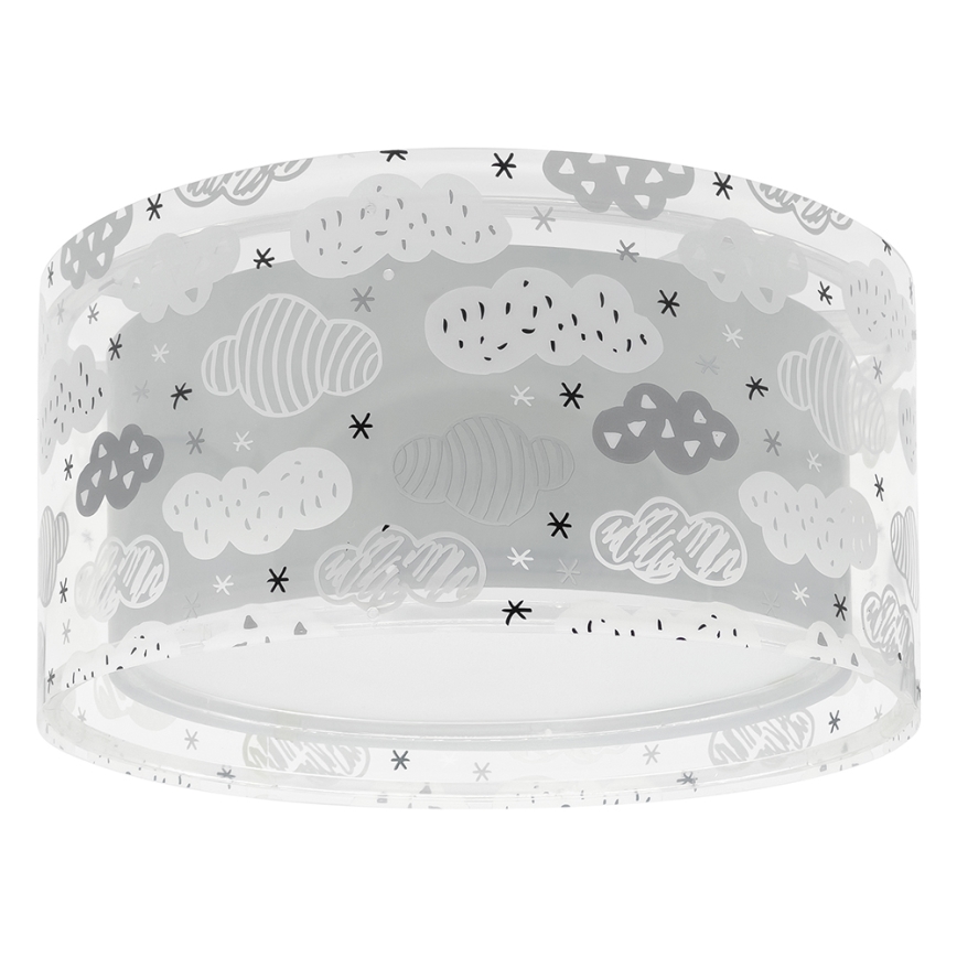 Dalber 41416E - Lasten kattovalaisin CLOUDS 2xE27/60W/230V harmaa