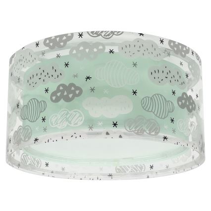 Dalber 41416H - Children's ceiling light CLOUDS 2xE27/60W/230V green Dalber 41416H - Lasten kattovalaisin CLOUDS 2xE27/60W/230V vihreä