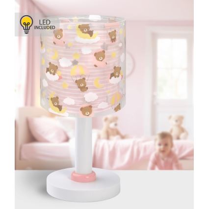 Dalber 41571S - Lasten LED-lamppu BABY TEDDY 1xG4/4W/230V vaaleanpunainen