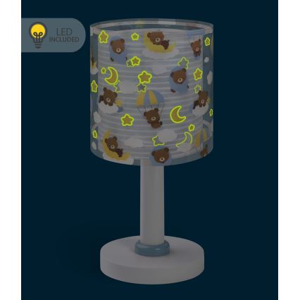 Dalber 41571T - LED lasten pöytävalaisin BABY TEDDY 1xG4/4W/230V sininen