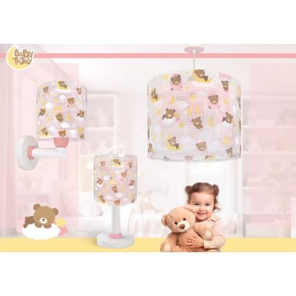 Dalber 41572S - Lasten kattovalaisin BABY TEDDY 1xE27/15W/230V vaaleanpunainen