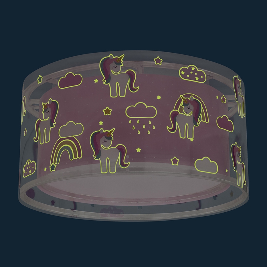 Dalber 41596 - Lasten kattovalaisin UNICORNS 2xE27/60W/230V