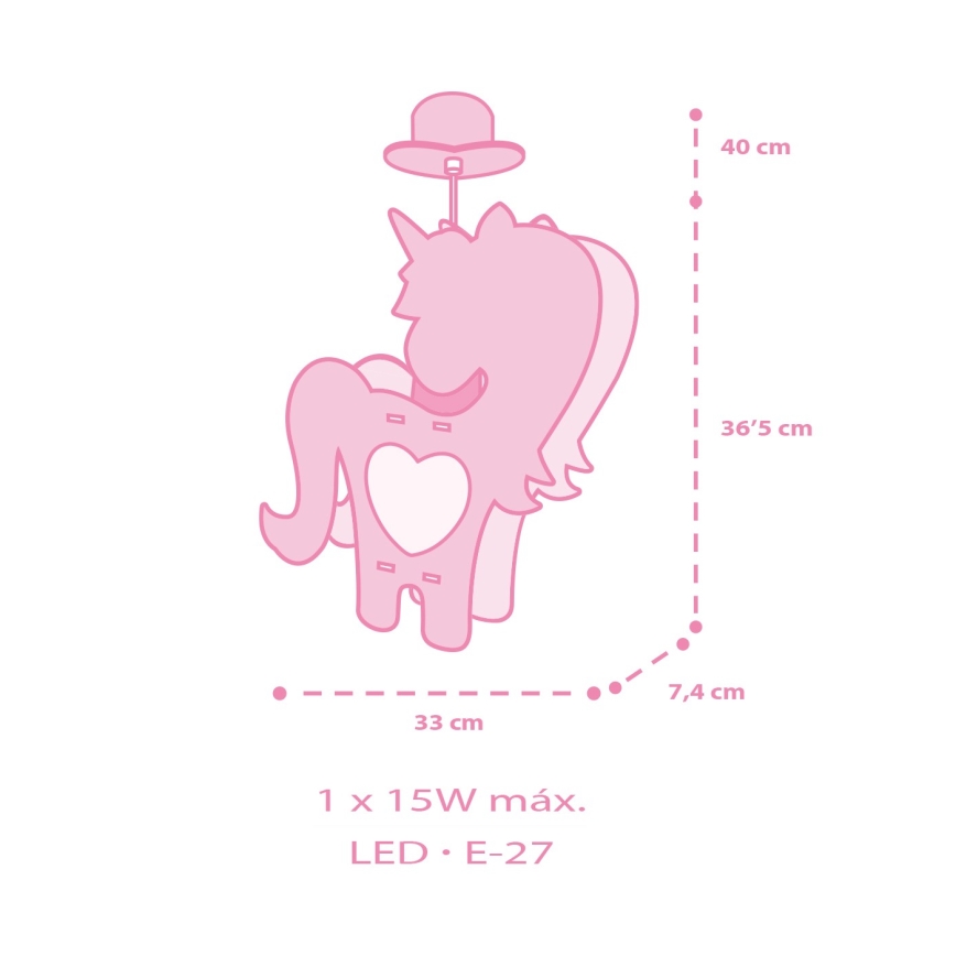Dalber 41597 - Lasten kattokruunu UNICORN 1xE27/15W/230V