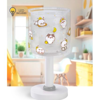 Dalber 41761E - LED Lasten pöytävalaisin KAWAII FRIENDS 1xG4/4W/230V harmaa