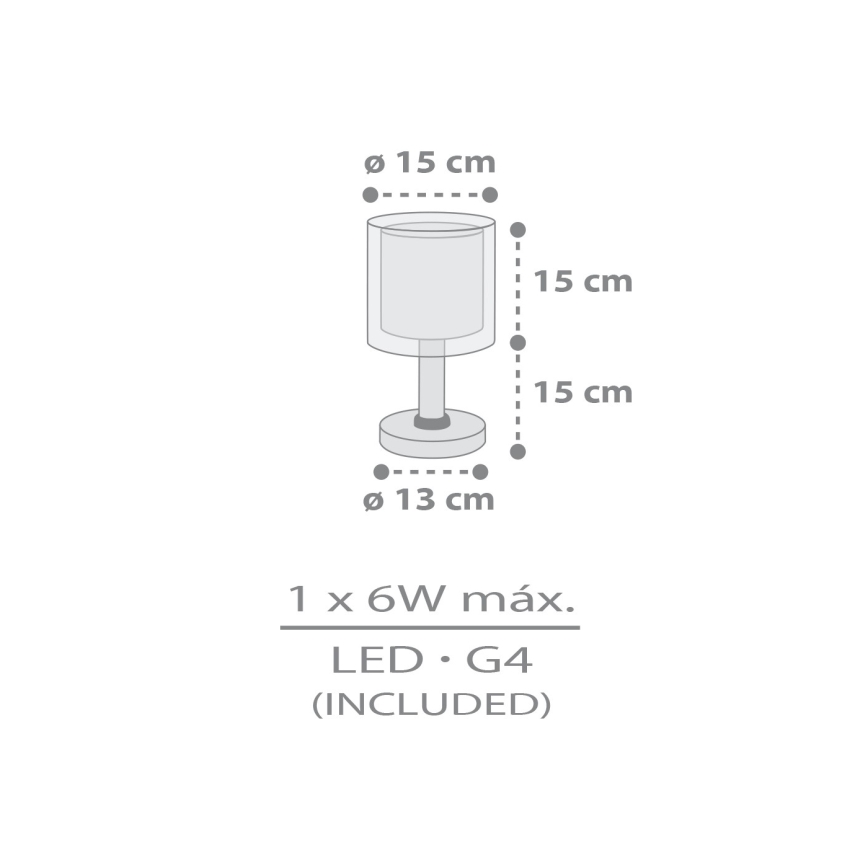 Dalber 41761E - LED Lasten pöytävalaisin KAWAII FRIENDS 1xG4/4W/230V harmaa