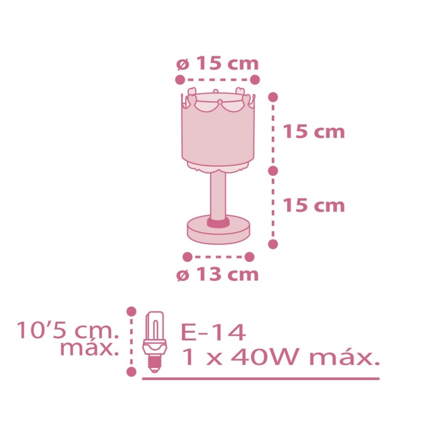 Dalber 61101 - Lasten lamppu LITTLE QUEEN 1xE14/40W/230V