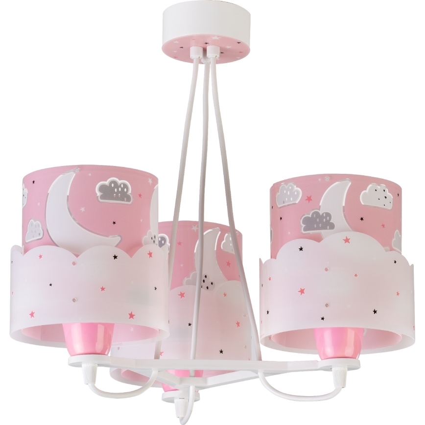 Dalber 61237S - Lasten kattokruunu MOON 3xE27/60W/230V