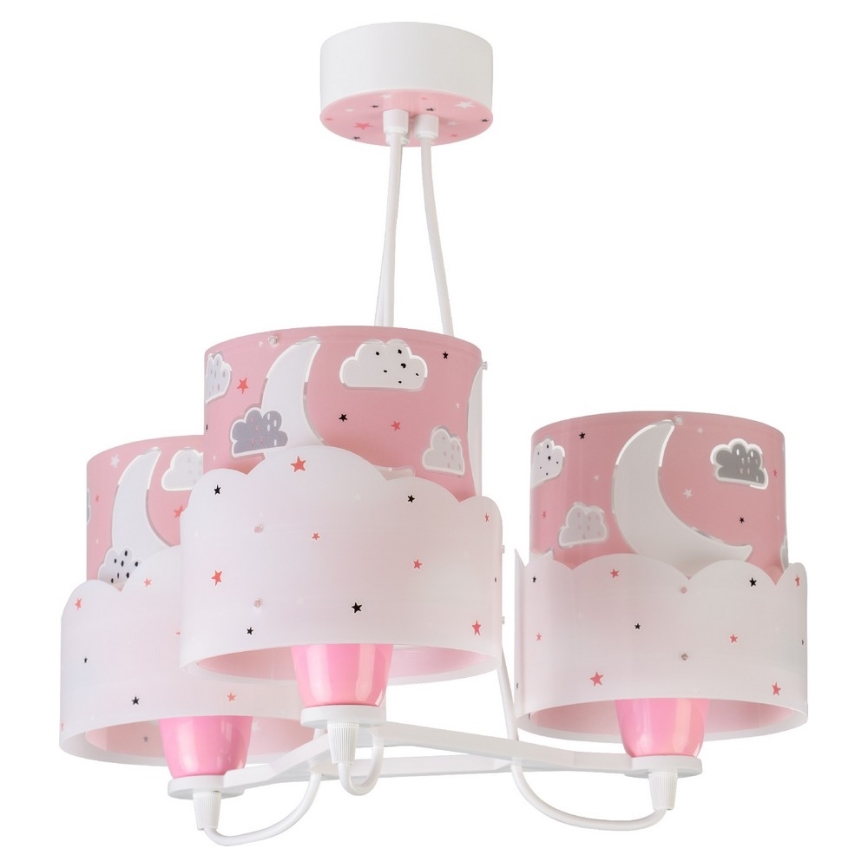 Dalber 61237S - Lasten kattokruunu MOON 3xE27/60W/230V