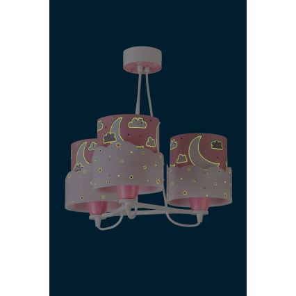 Dalber 61237S - Lasten kattokruunu MOON 3xE27/60W/230V