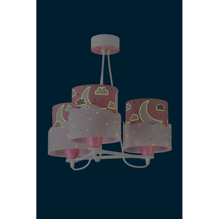 Dalber 61237S - Lasten kattokruunu MOON 3xE27/60W/230V
