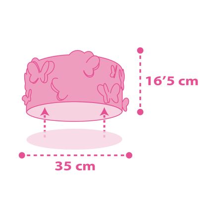 Dalber 62146 - Lasten kattovalaisin BUTTERFLY 2xE27/60W/230V