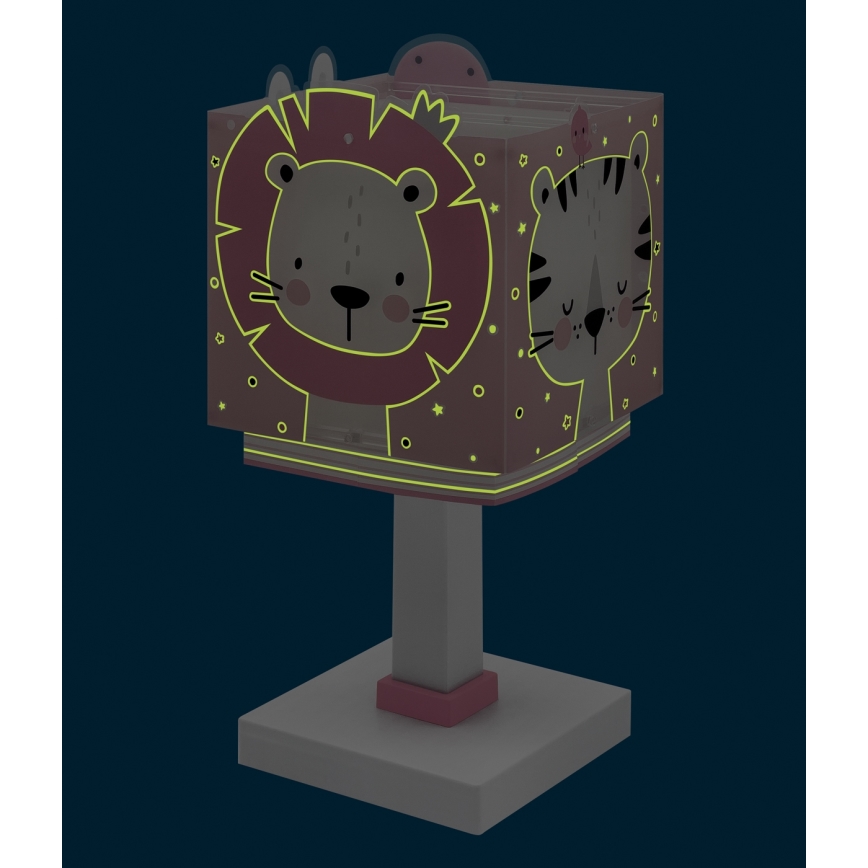 Dalber 63111NS - LED-lastenlamppu BABY JUNGLE 1xG4/4W/230V vaaleanpunainen