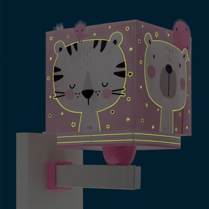 Dalber 63119S - Lasten seinävalo JUNGLE 1xE27/15W/230V pinkki