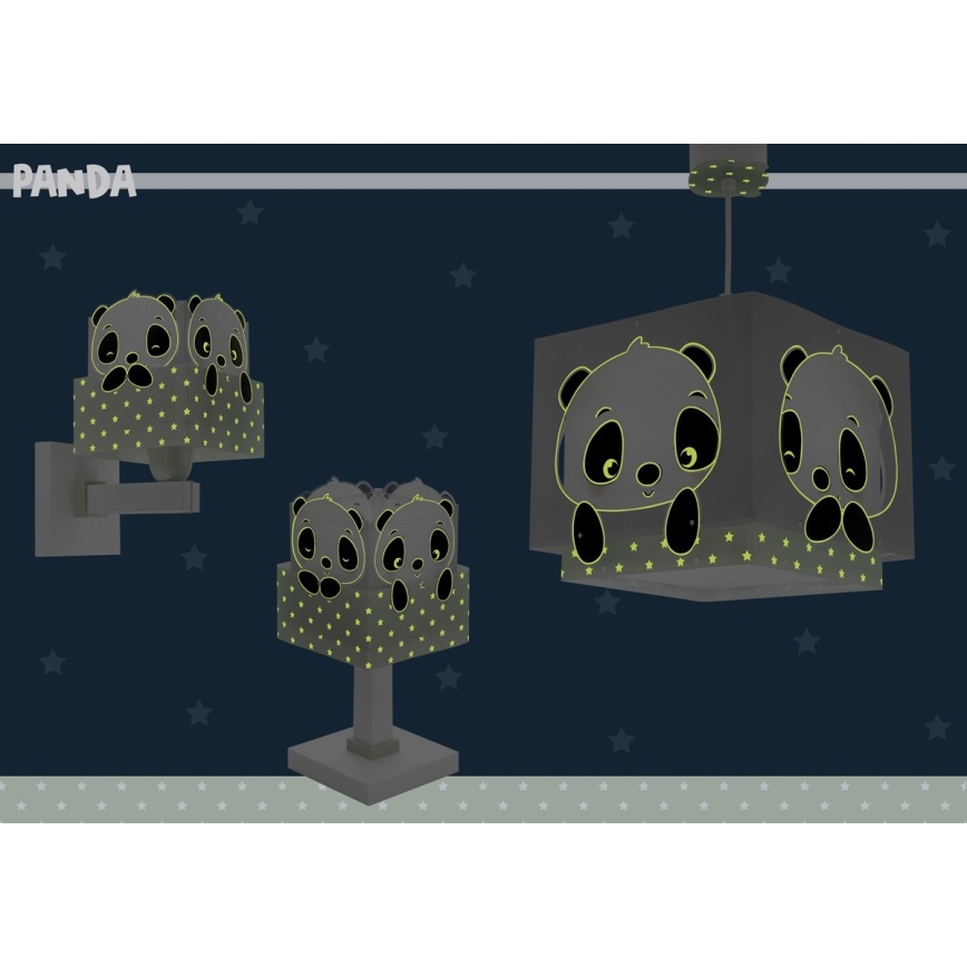 Dalber 63161H - Lasten lamppu PANDA 1xE14/40W/230V vihreä