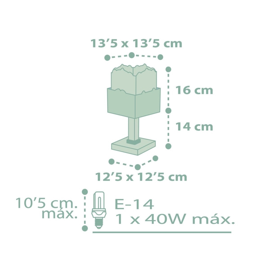Dalber 63161H - Lasten lamppu PANDA 1xE14/40W/230V vihreä
