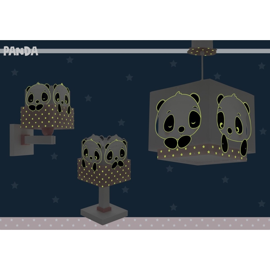 Dalber 63161S - Lasten lamppu PANDA 1xE14/40W/230V vaaleanpunainen