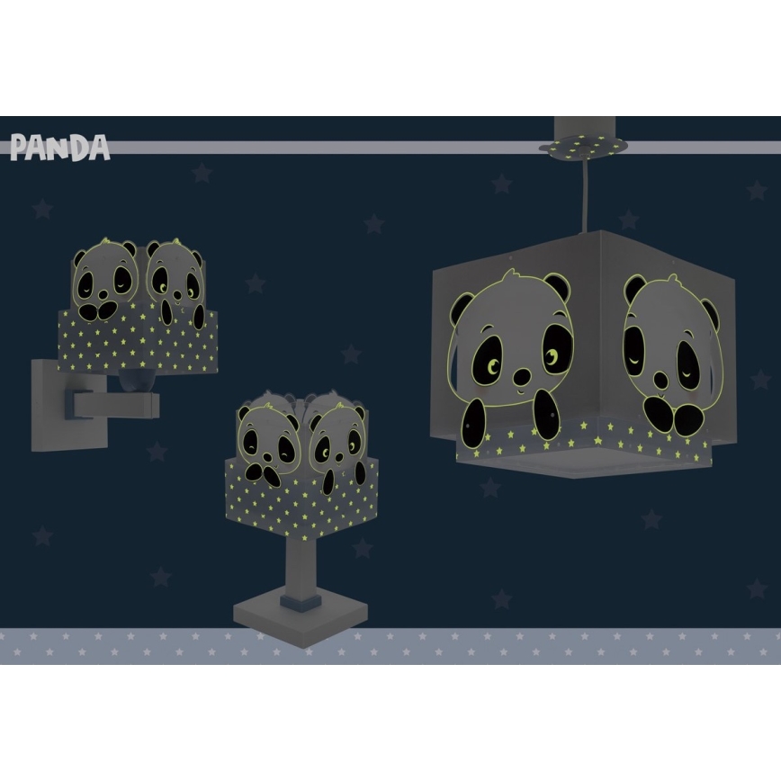 Dalber 63161T - Lasten lamppu PANDA 1xE14/40W/230V sininen