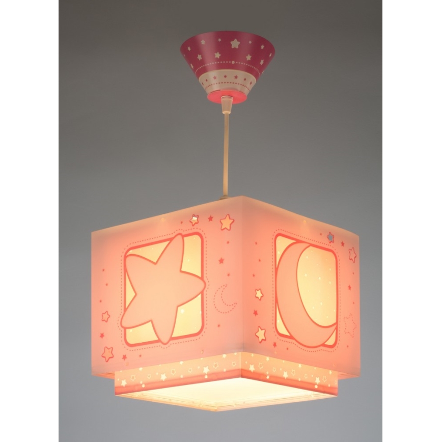 Dalber 63232S - Lasten riipuskattokruunu narulla MOON LIGHT 1xE27/60W/230V