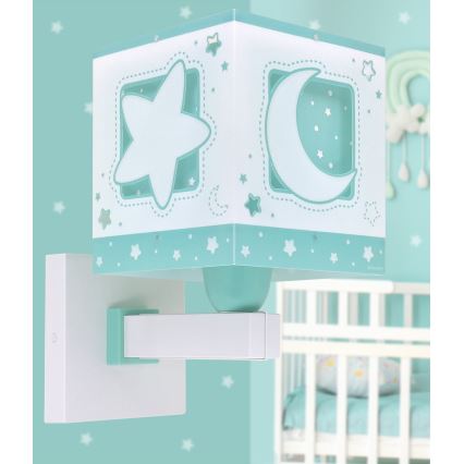 Dalber 63239H - Lasten seinävalaisin MOONLIGHT 1xE27/15W/230V vihreä