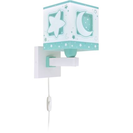 Dalber 63239H - Lasten seinävalaisin MOONLIGHT 1xE27/15W/230V vihreä