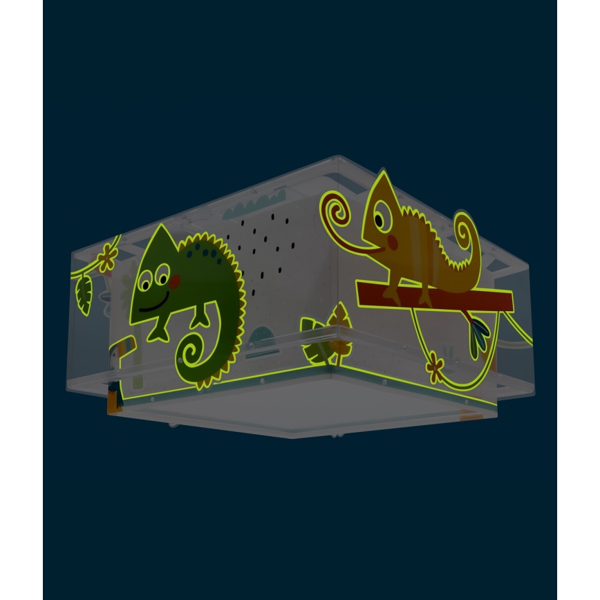 Dalber 63316 - Lasten kattovalaisin HAPPY JUNGLE 2xE27/15W/230V