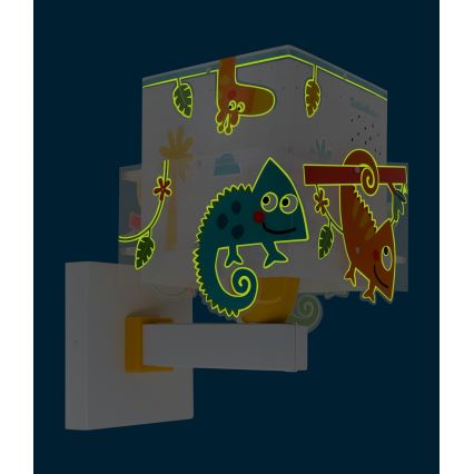 Dalber 63319 - Lasten seinävalaisin HAPPY JUNGLE 1xE27/15W/230V