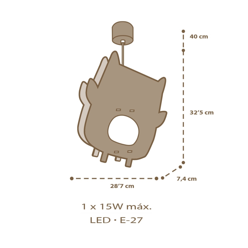 Dalber 63397 - Lasten kattokruunu OWL 1xE27/15W/230V