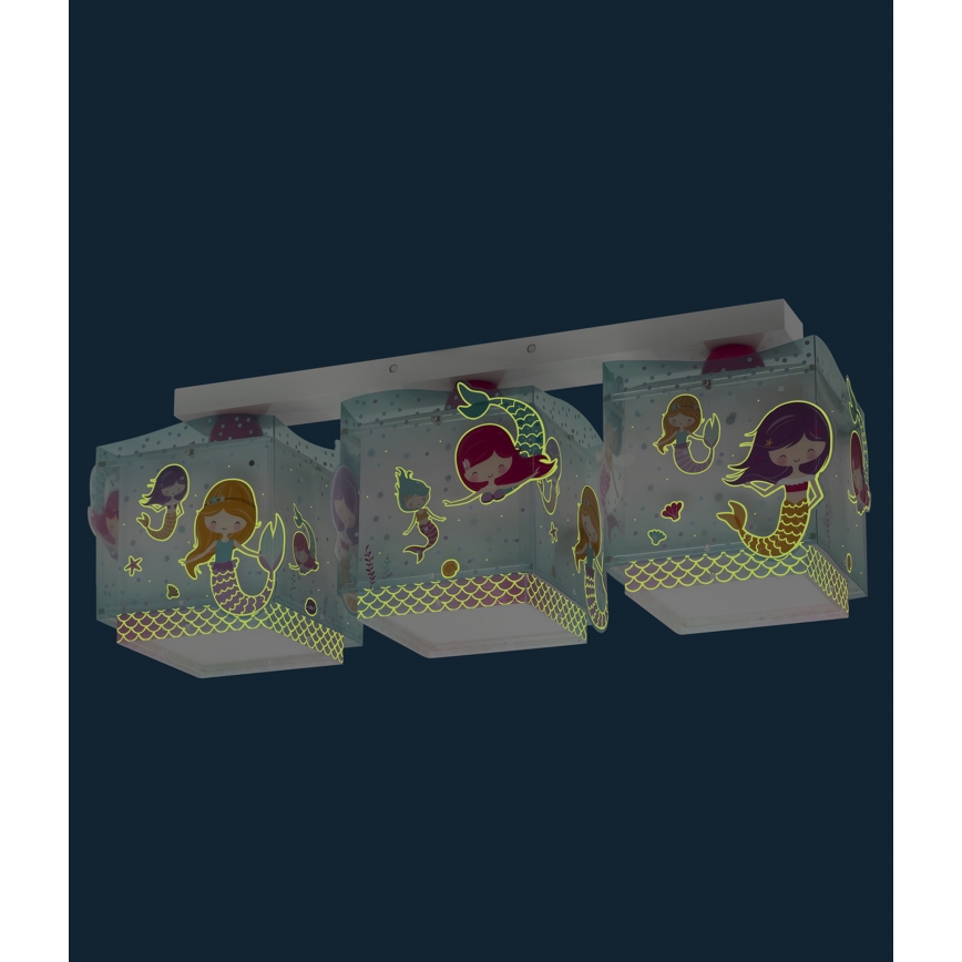 Dalber 63443 - Lasten kattovalaisin MERMAIDS 3xE27/60W/230V