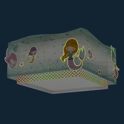 Dalber 63446 - Lasten kattovalaisin MERMAIDS 2xE27/60W/230V