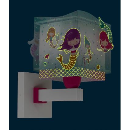 Dalber 63449 - Lasten seinävalaisin MERMAIDS 1xE27/60W/230V